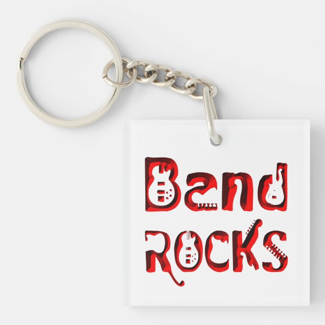 Porte-clefs Rocks Red Band en rouge (Devant)