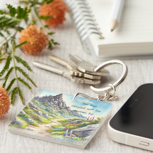 Porte-clefs Rocky Mountain Path & Quote (Devant Droit)