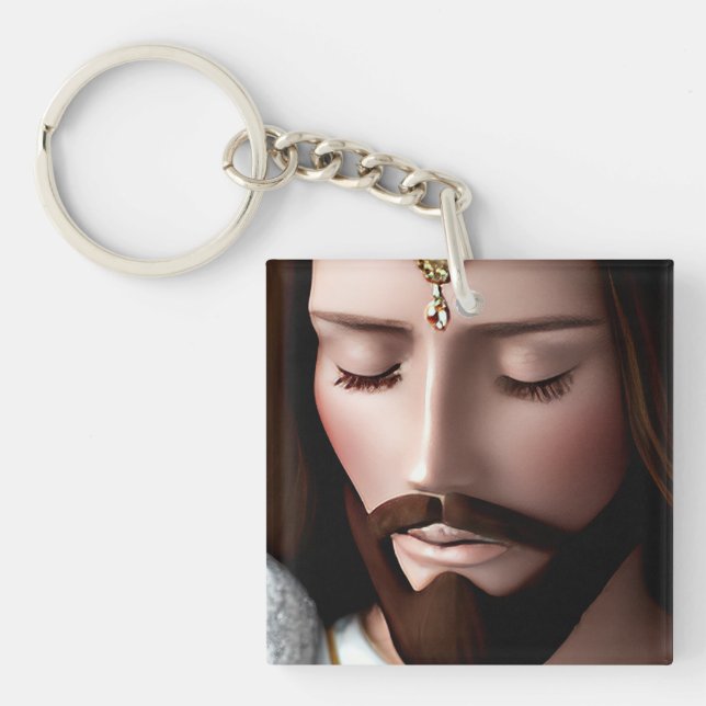 Porte-clefs Roi de l'Univers Jésus IA 3D (Devant)