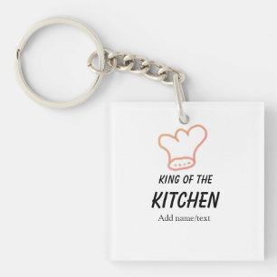 Porte-clefs Roi du chef de cuisine cuisine ajouter nom couronn