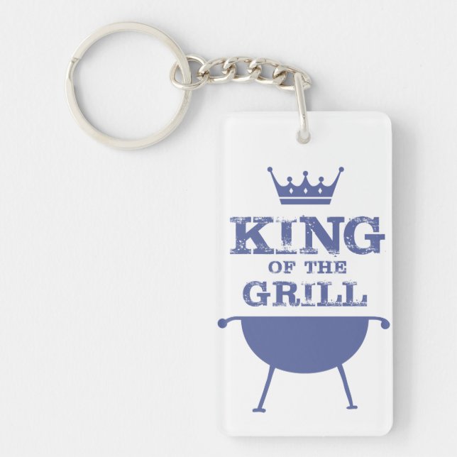 Porte-clefs Roi Du Grill, Bleu (Devant)