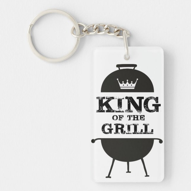 Porte-clefs Roi Du Grill, Couronne Blanche Noire (Devant)