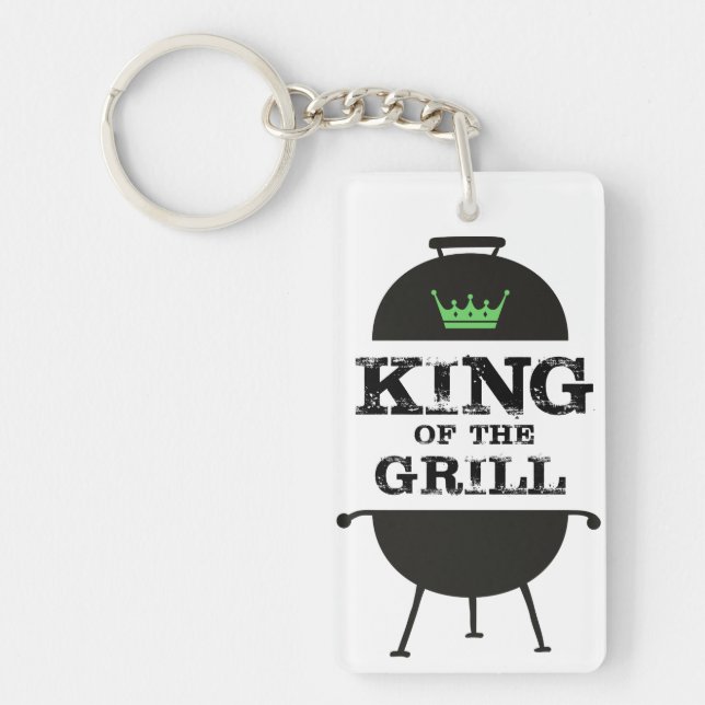 Porte-clefs Roi Du Grill, Couronne Verte Noire (Devant)