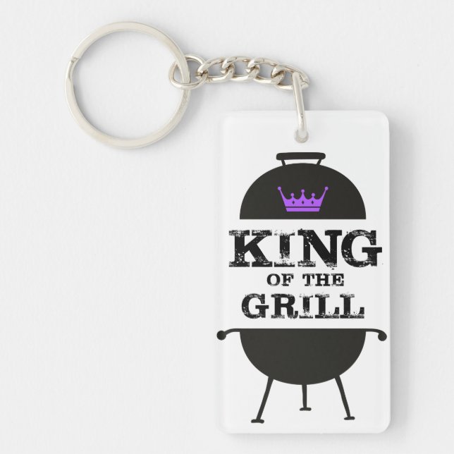 Porte-clefs Roi Du Grill, Couronne Violette Noire (Devant)