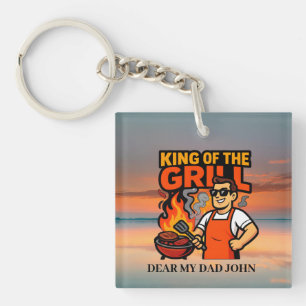 Porte-clefs Roi du Grill Drôle Maître de BBQ pour la Fête des