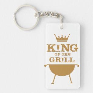 Porte-clefs Roi Du Grill, Or