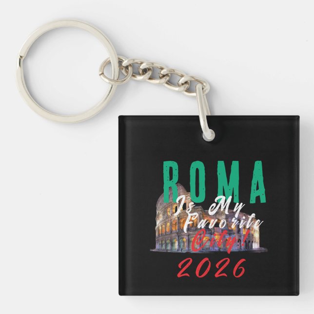Porte-clefs Roma est ma ville préférée (Devant)