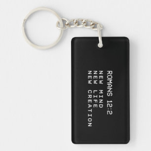 Porte-clefs Romains 12:2 Nouvelle Création de Vie Minimaliste