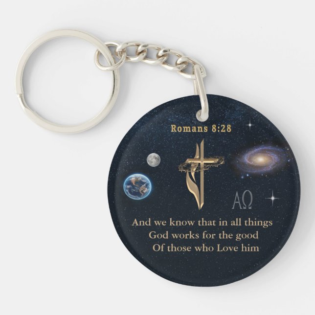 Porte-clefs Romains 8:28 (Devant)