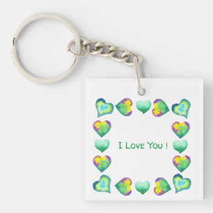 Porte-clefs Romantique minimaliste Je t'aime Saint Valentin