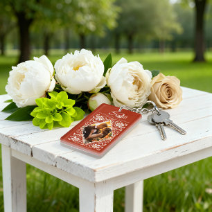 Porte-clefs Romantique rouille rouge 50e anniversaire Porte - 