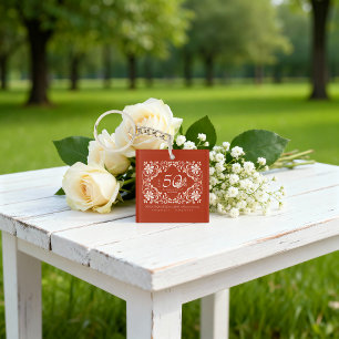 Porte-clefs Romantique rouille rouge 50e anniversaire Porte - 