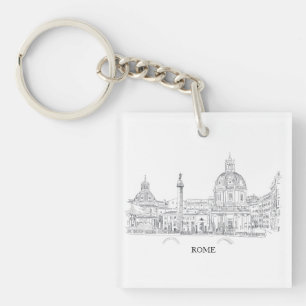 Porte-clefs Rome Italie City Architecture Stylo et dessin d'en