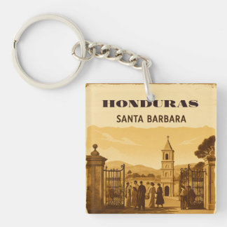 Porte-clefs Rompecabezas  Honduras Santa Barbara Retro poster