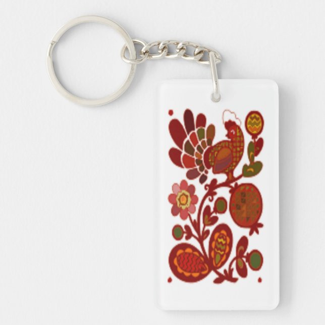 PORTE-CLEFS ROOSTER ET FLEURS (Devant)