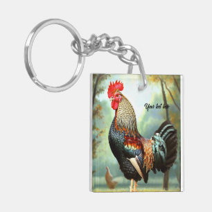 Porte-clefs Rooster Wyandotte coloré