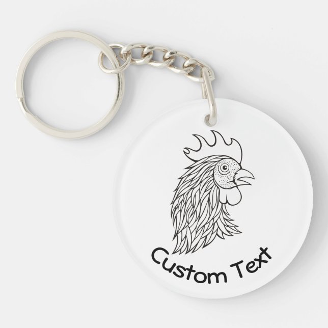 Porte-clefs Rooster's Head Line Art Porte - clé (Devant)