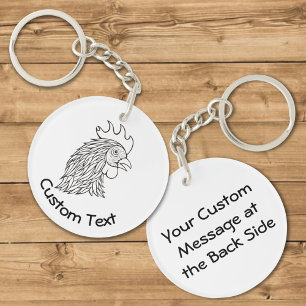 Porte-clefs Rooster's Head Line Art Porte - clé