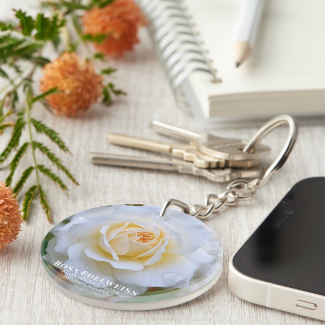 Porte-clefs Rosa Edelweiss [Acrylic Keychain] (Devant Droit)