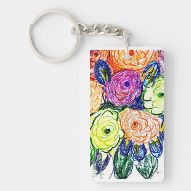 Porte-clefs Rosaa orange verte (Devant)