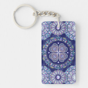 Porte-clefs Rosace bleue