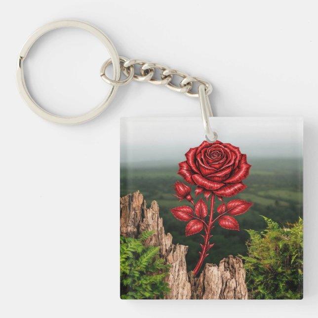 Porte-clefs Rose  (Devant)