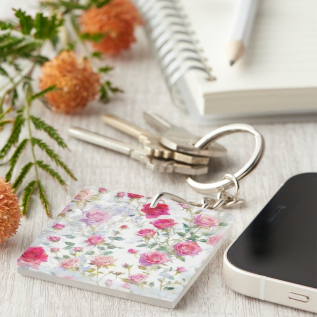 Porte-clefs Rose (Devant Droit)