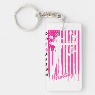 Porte-clefs Rose américain fier de chasseuse