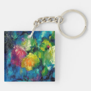 Porte-clefs Rose, belle peinture d'art