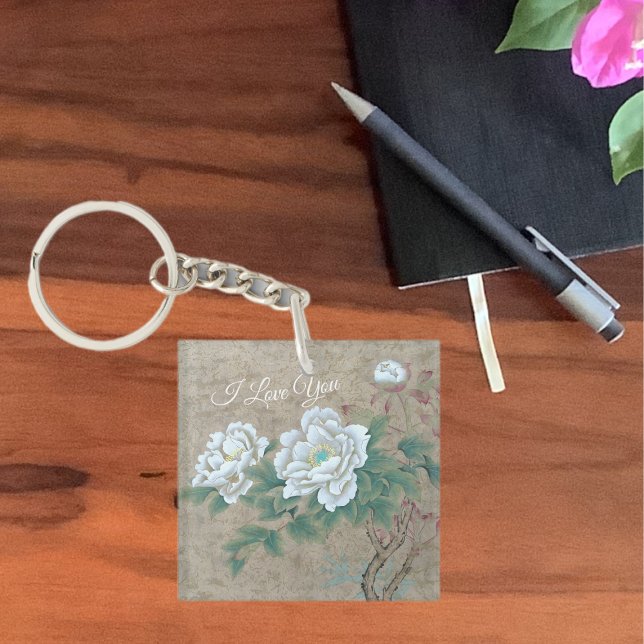 Porte-clefs Rose blanche (Créateur téléchargé)