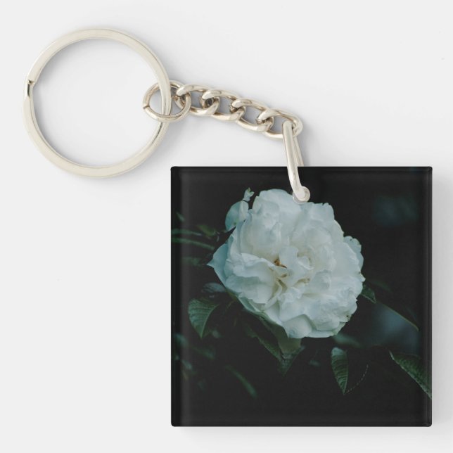 Porte-clefs Rose blanche (Devant)