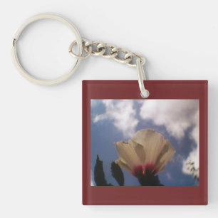 Porte-clefs Rose blanche bordeaux