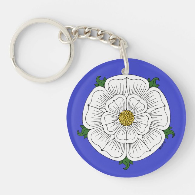 Porte-clefs Rose blanche de York (Devant)