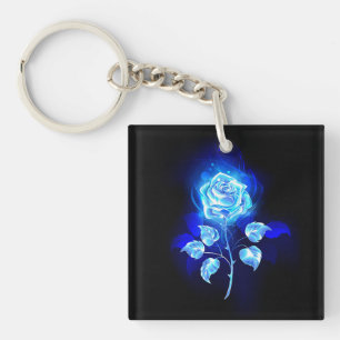 Porte-clefs Rose bleu brûlant