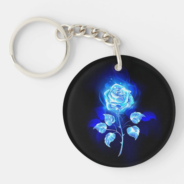 Porte-clefs Rose bleu brûlant (Devant)