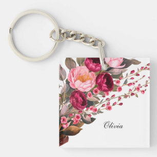 Porte-clefs Rose bordeaux moderne