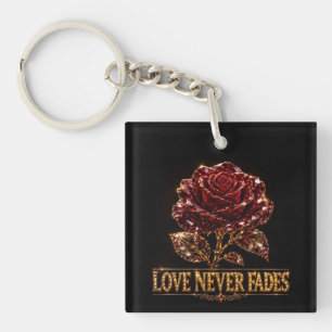 Porte-clefs Rose Cristal Rubis – L'amour ne se démode jamais