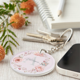 Porte-clefs Rose d'aquarelle Wreath personnalisée Rose