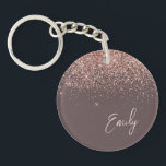 Porte-clefs Rose en terre cuite or bleu Parties scintillant ro<br><div class="desc">Terracotta et Rose Gold - Blush Pink Sparkle Parties scintillant Script Monogramme Nom Porte - clé. Cela rend le cadeau parfait pour 16 ans,  mariage,  douche nuptiale,  anniversaire,  baby shower ou bachelorette pour quelqu'un qui aime le luxe glam et les styles chic.</div>