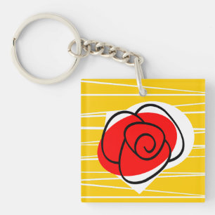Porte-clefs Rose espagnol porte - clé carré acrylique
