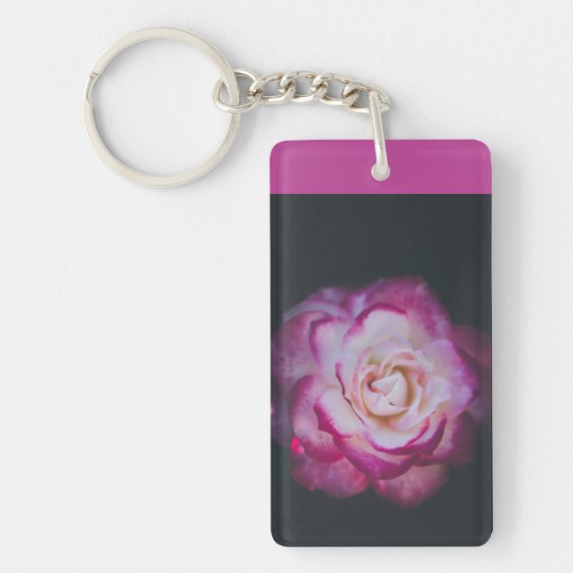 Porte-clefs Rose Fuchsia (Devant)