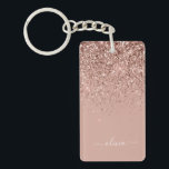 Porte-clefs Rose Gold Blush Pink Parties scintillant Script Mo<br><div class="desc">Rose Gold - Blush Pink Sparkle Parties scintillant Script Monogramme Nom Porte - clé. Cela rend le cadeau parfait pour 16 ans,  mariage,  douche nuptiale,  anniversaire,  baby shower ou bachelorette pour quelqu'un qui aime le luxe glam et les styles chic.</div>