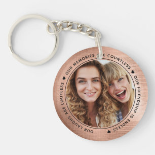 Porte-clefs Rose Gold Foil Our Laughs Are Limitless BFF Photo
