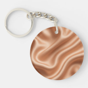 Porte-clefs Rose Gold Satin Soie Motif Abstrait Luxe