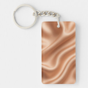 Porte-clefs Rose Gold Satin Soie Motif Abstrait Luxe
