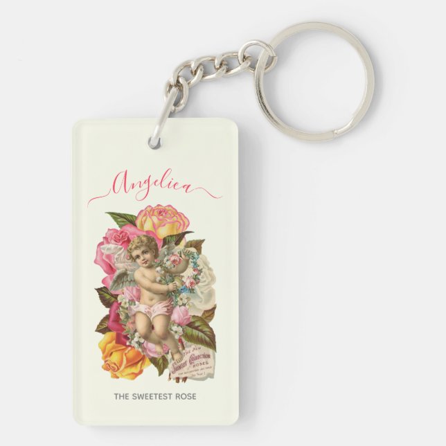 Porte-clefs Rose le plus doux Victorian Cherub (Dos)