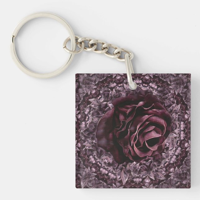 Porte-clefs Rose Mandala (Devant)