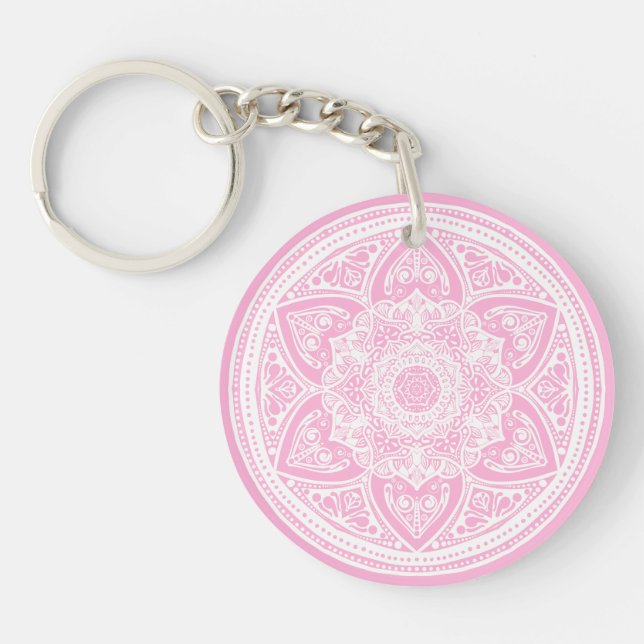 Porte-clefs Rose Mandala (Devant)
