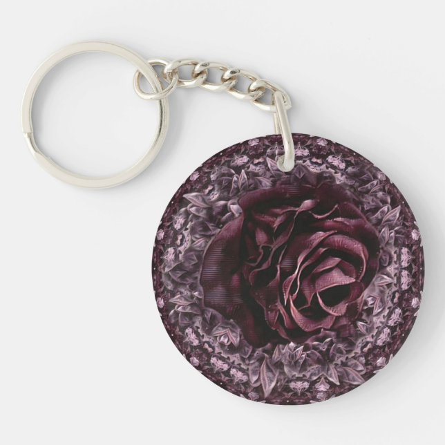 Porte-clefs Rose Mandala (Devant)