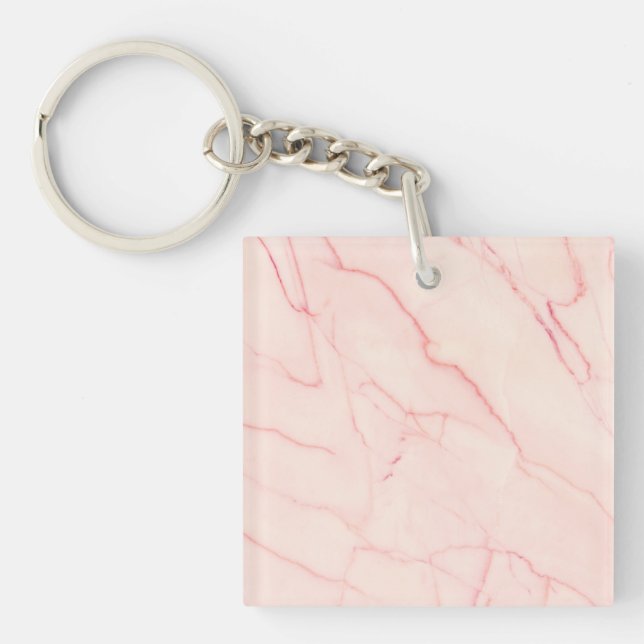 Porte-clefs Rose Or couleur marbre rose clair (Devant)